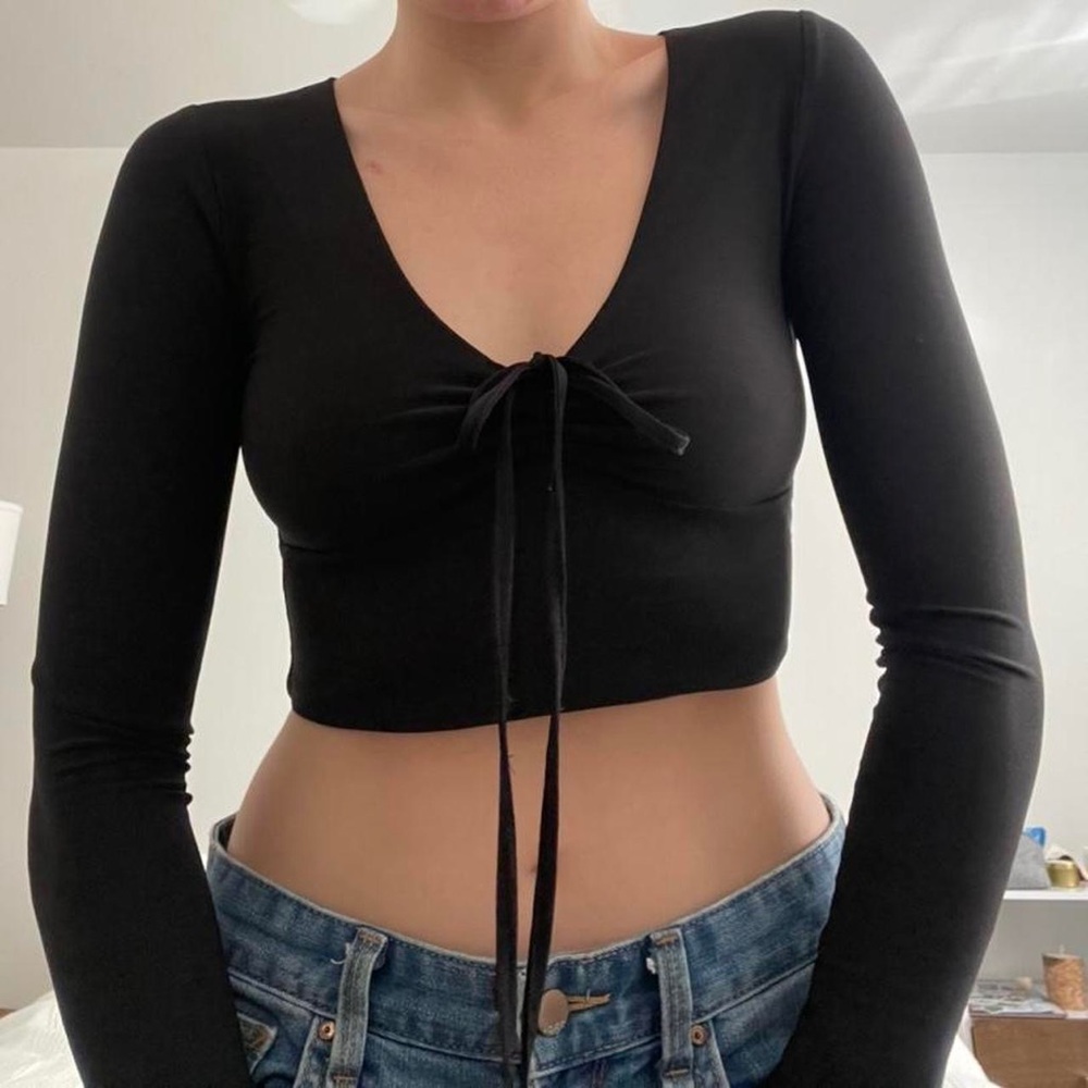 Tiger mist drawstring cinch crop top